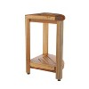 12" SnazzyCorner ED980 Wide Teak Shower Bench with Shelf - EcoDecors - 3 of 4