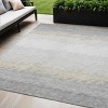 Silver Gray And Beige Striped Washable Indoor Outdoor Area Rug - 2 of 4