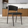 LeisureMod Upholstered Dining Chair in Leather with Iron Legs Aspen Series Set of 4 - image 2 of 4