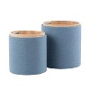 NicBex Nesting Ottomans  Set of 2 with Tray Top Fabric & Natural Wood, Blue - 4 of 4