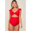 Pinkblush Red Cutout Flutter One Piece Maternity Swimsuit - 2 of 4