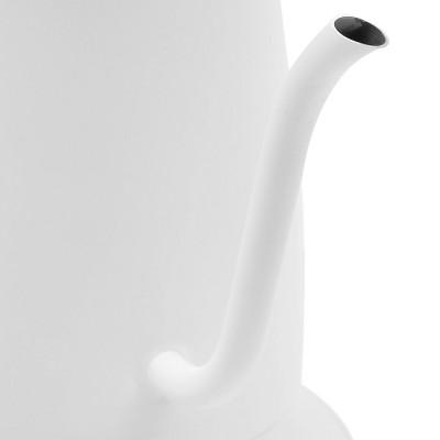 Ivory and Chrome Stainless Steel Gooseneck Electric Kettle
