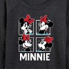 Women's - Disney - Minnie Grid Lightweight French Terry Wide Neck Long Sleeve Graphic Shirt - 2 of 4