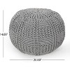 NicBex Modern 20 x 20 Inch Round Knitted Cotton Bean Bag Chair for Adults, Pouf with Diamond Texture for Living Room, Bedroom, No Assembly - 2 of 4