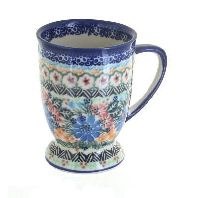Blue Rose Polish Pottery Ashley Pedestal Coffee Mug
