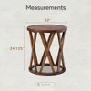 COZAYH Farmhouse End Table, Rustic Round Side Table with X-Motifs Legs, Wood Textured Top for Setting Drinks, Lamps, or Plants, Brown - 2 of 4