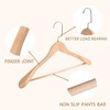 BP4U 16-Inch Wooden Suit Hangers with Non-Slip Pants Bar, Wood Extra-Wide Shoulder Hangers - 4 of 4