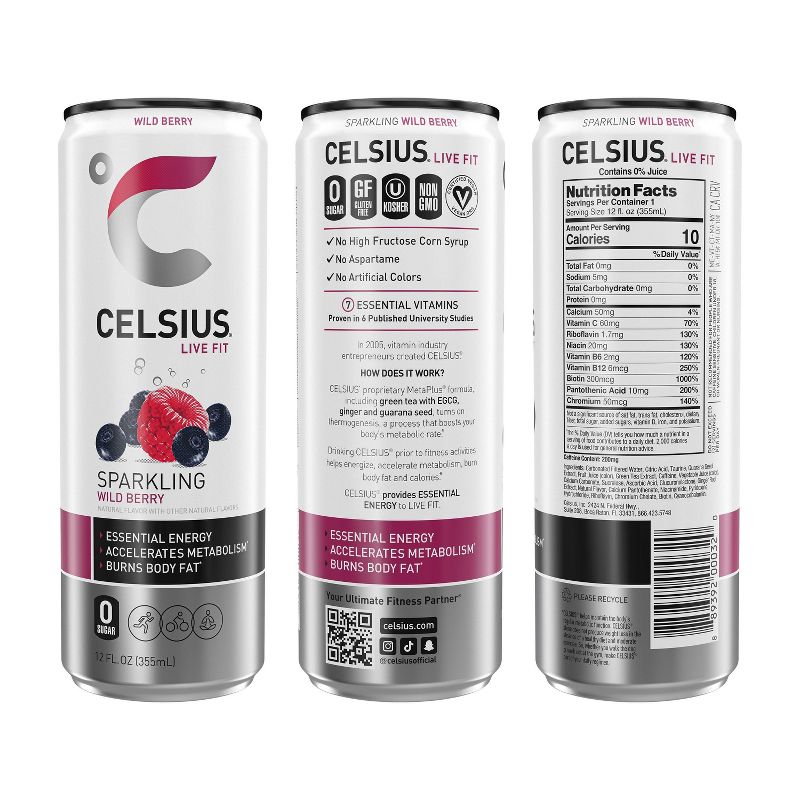 Celsius Variety Pack Energy Drink - 12pk/12 fl oz Cans, 5 of 7