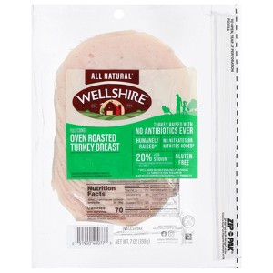 Wellshire Oven Roasted Deli Turkey Breast - 7oz - 1 of 4