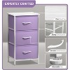 Sorbus Nightstand with 3 Drawers - Steel Frame, Wood Top & Easy Pull Fabric Bins - Perfect for Home, Bedroom, Office & College Dorm - 3 of 4