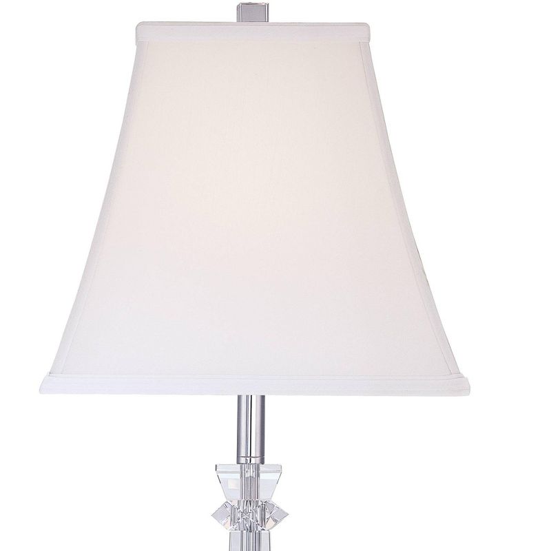 Vienna Full Spectrum Modern Table Lamp with Dimmer 25" High Crystal Glass White Square Bell Shade for Bedroom Living Family Room, 3 of 10