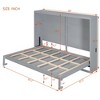 Full/Queen Size Murphy Bed Wall Bed, White/Gray-ModernLuxe - 3 of 4