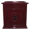 Southern Patio Colony 16" Square Resin Outdoor Planter Urn, Oxblood Red (2 Pack) - 2 of 4