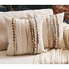 LISM 18x18 Inch Boho Chenille Tufted Pillowcase,Decorative Striped Square Pillow Covers Set of 2 - 2 of 4