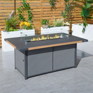 Moda Furnishings 26.77'' H x 62.99'' W Aluminum Propane Outdoor Fire Pit Table with Lid - 1 of 4