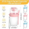 4 Pack 27oz Yogurt Parfait Cups with Lids and Spoons, Overnight Oats Containers, Reusable Topping Compartment for Breakfast with Yogurt, Cereal - 2 of 4