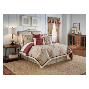 Floral Fresco Flourish Reversible Comforter Set (Queen) 4pc - Waverly, Size: Full/Queen
