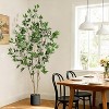 Ficus Trees Artificial Indoor, Tall Faux Ficus Tree with Planter and Green Fake Moss - 2 of 4
