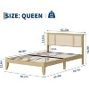 Nasitip Queen/Full Bed Frame with Rattan Headboard and 4 Storage Drawers, Metal Platform with Wooden Slats - 2 of 4