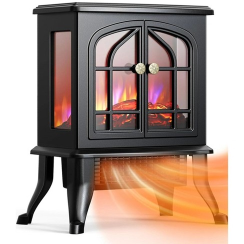 SUGIFT Electric Infrared Quartz Fireplace Stove Heater with 3D Flame Effect, Black - image 1 of 4