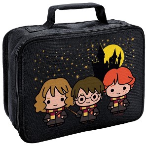 Harry Potter Chibi Trio And Castle Insulated Soft Sided Lunch Box - 1 of 4