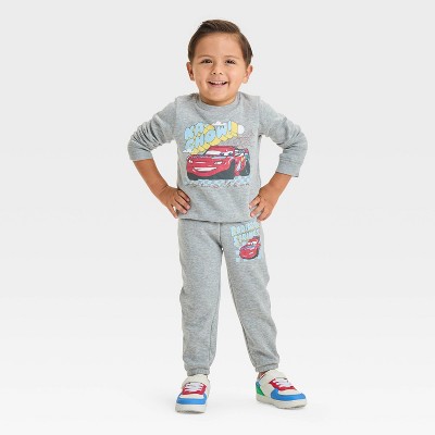 Image of Toddler Boys' Disney Cars Lightning McQueen Racing Collection 2pc Top and Bottom Set - Gray 5T