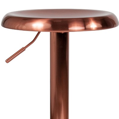 Sleek Rose Gold Adjustable Swivel Metal Barstool