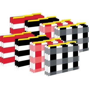 Barker Creek Buffalo Plaid and Wide Striped 14pt Letter-Size File Folders Multi-Design Set: 24 Pack, Top Tab, 50 Sheet Capacity - 1 of 3
