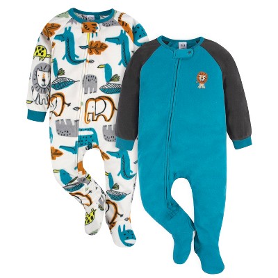 Image of Gerber Baby and Toddler Boys' Blanket Sleepers - Lion - 6-9 Months - 2-Pack