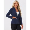 Allegra K Women's Solid Stand Collar Buttoned Long Sleeve Casual Blazer - 2 of 4