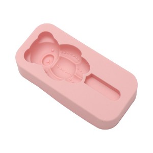 Unique Bargains Popsicles Mould Small Bears Design Shape Comes with 20 Stick Hand Washable Wood Pink 4.96"x2.28"x1.1" 1 Pc - 1 of 4