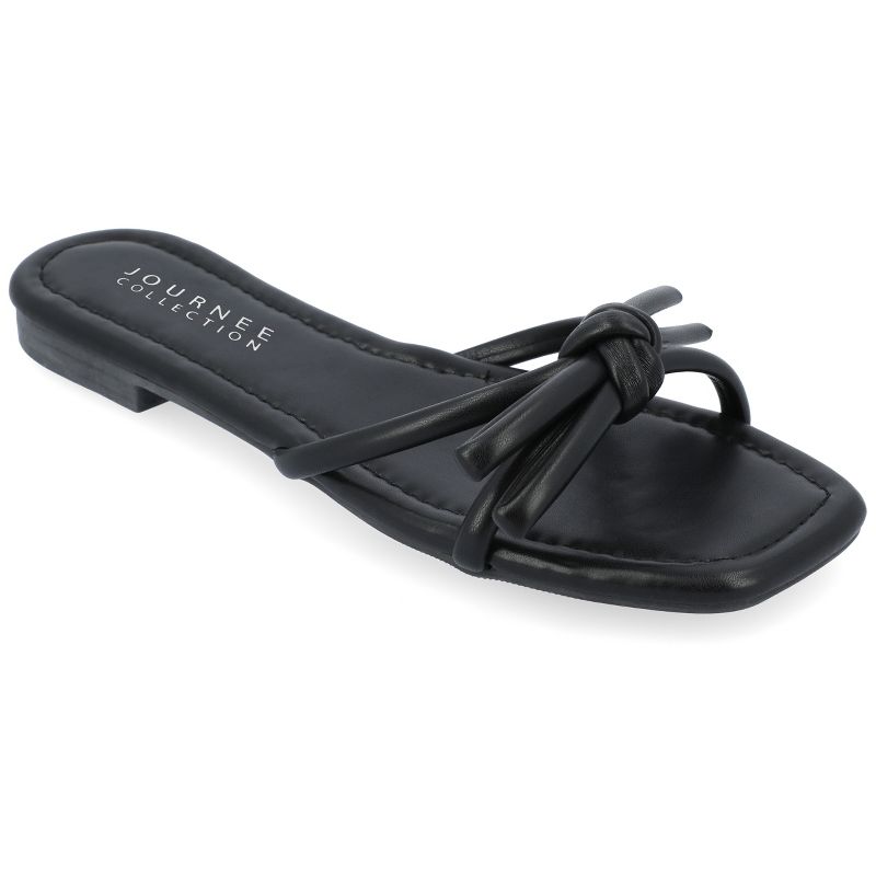 Journee Collection Womens Soma Tru Comfort Foam Slide Low Block Heel Sandals, 1 of 11