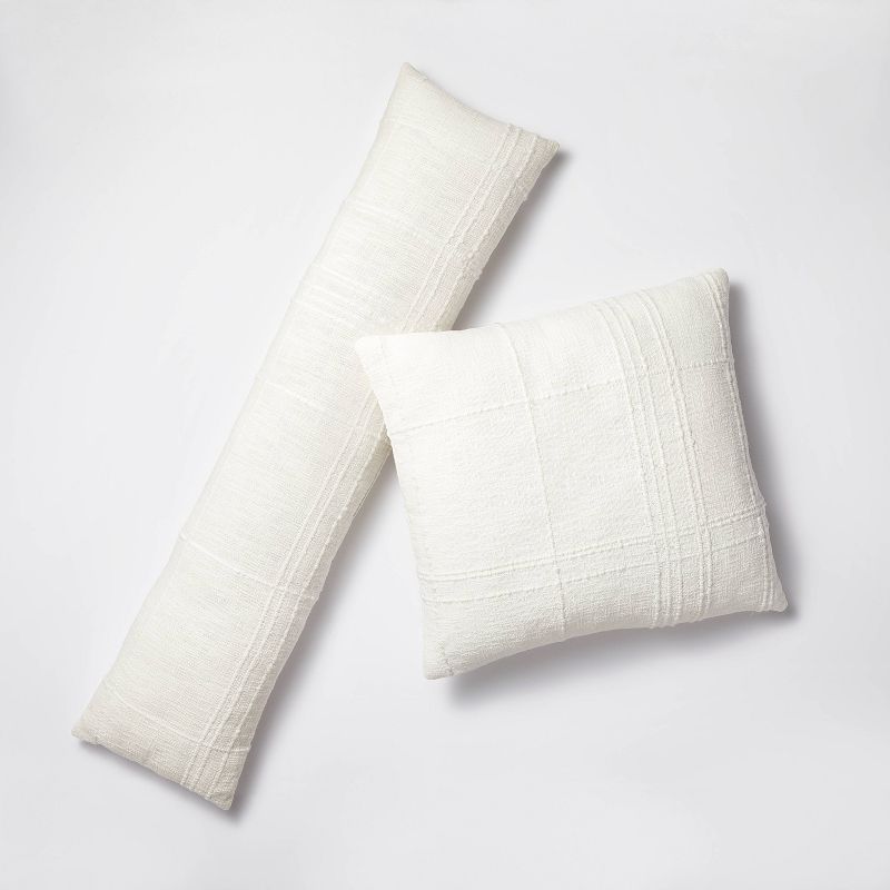 Bed Lumbar Texture Tonal Plaid Decorative Throw Pillow Off White - Threshold&#8482; designed with Studio McGee, 5 of 6