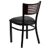 Emma and Oliver 2 Pack Decorative Slat Back Metal Restaurant Chair - 3 of 4