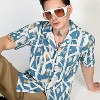 Campus Sutra Men Men's Sky Blue Oversized Graffiti Shirt - 2 of 4