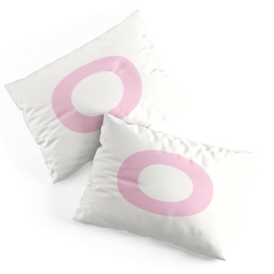 Deny Designs Standard April Lane Art Block Pink Monogram O Microfiber Printed Pillow Sham