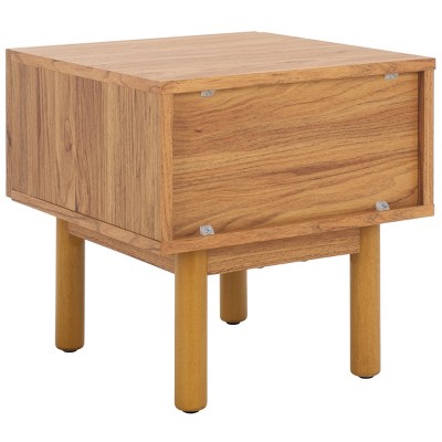 Aino Oak Natural 1-Drawer Nightstand with Rattan Mesh