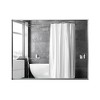 Modern Bathroom Mirror 30 x 36 Inch Brushed Aluminum Alloy Framed Vanity Mirror Floating Effect Rectangular Wall Mirror - 4 of 4