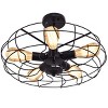 Industrial Vintage Flush Mount Ceiling Light Metal Hanging Fixture 5-Light - 4 of 4