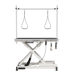 VisioGear 49.6" Dog Pet Grooming Table with Adjustable Height, Pet Dog Cat Grooming Table, Black & White, 49.6"*26"*36" - 1 of 4