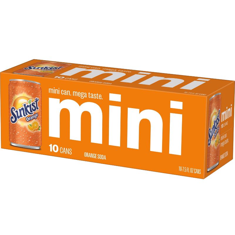 Sunkist Orange Soda - 10pk/7.5 fl oz Mini Cans, 3 of 8