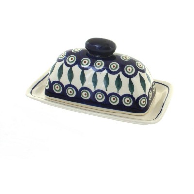 Blue Rose Polish Pottery 1377 Zaklady Butter Dish