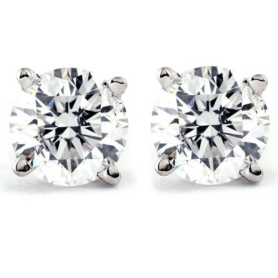 Pompeii3 1/3ct Round Brilliant Cut Diamond Studs White Gold New