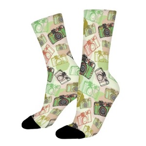 Vintage Camera Women Printed Crew Socks Funny Funky Socks Soft Polyester Novelty Gifts for Artists Men - 1 of 1