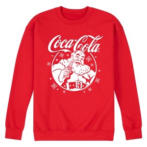 Men's - Coca Cola - Santa Circle Graphic Fleece Sweatshirt - 1 of 4