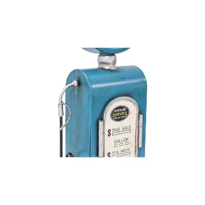 Route 66 Blue Vintage Gas Pump Table Clock