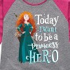 Girls' - Disney Princess - Want To Be A Her-o Shirt Tail Raglan Graphic T-shirt - 2 of 4