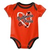 MLB Baltimore Orioles Infant Girls' 3pk White Bodysuit - 3 of 4