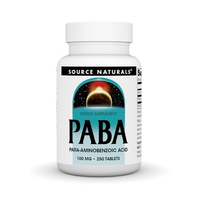 PABA 100mg by Source Naturals, Inc.  -  250 Tablet