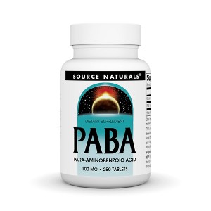 PABA 100mg by Source Naturals, Inc.  -  250 Tablet - 1 of 3